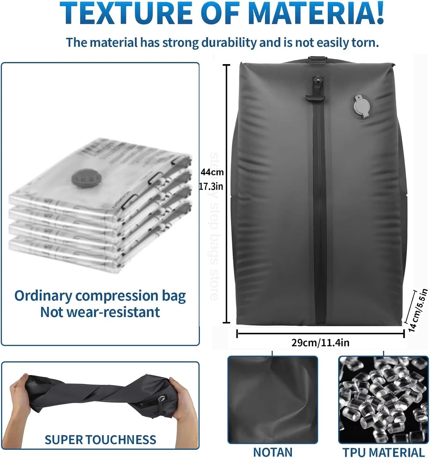 travel Vacuum Bag with Air Pump